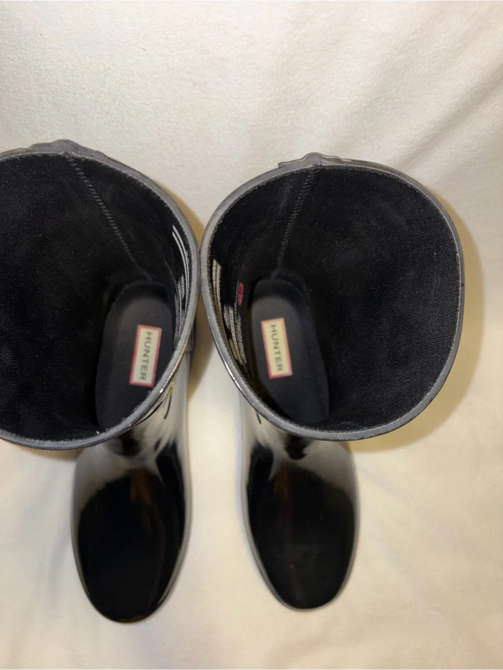 Hunter shiny Black Rain Boots women size 7